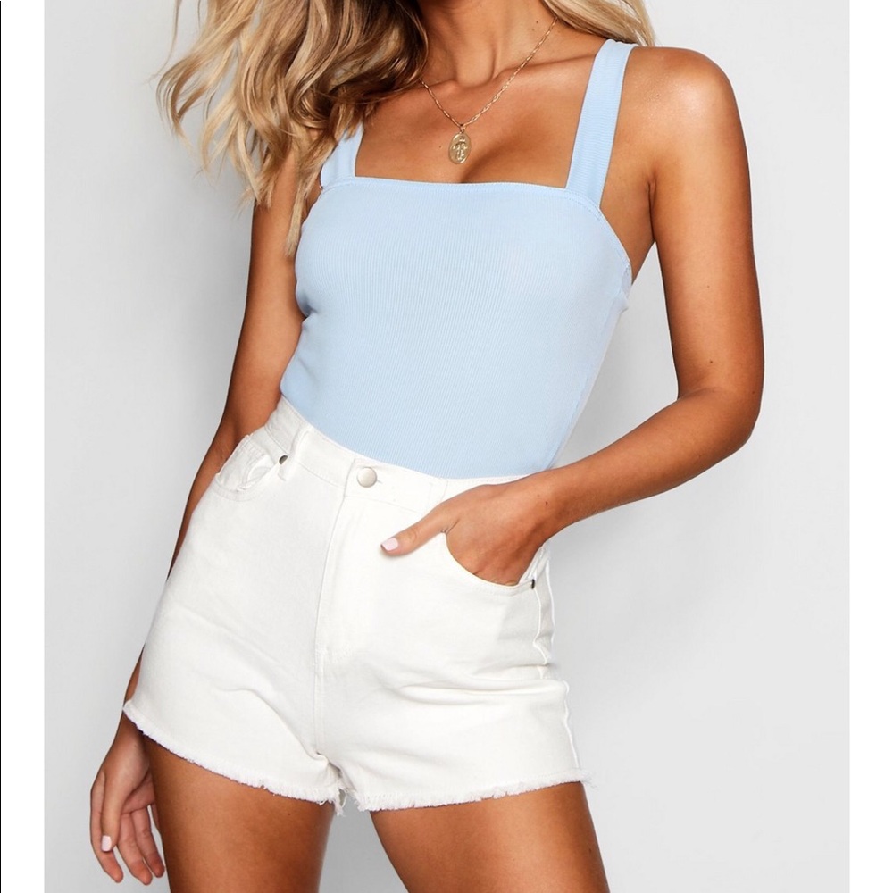 Boohoo Basic Rib Square Neck Thick Strap Bodysuit - image 8